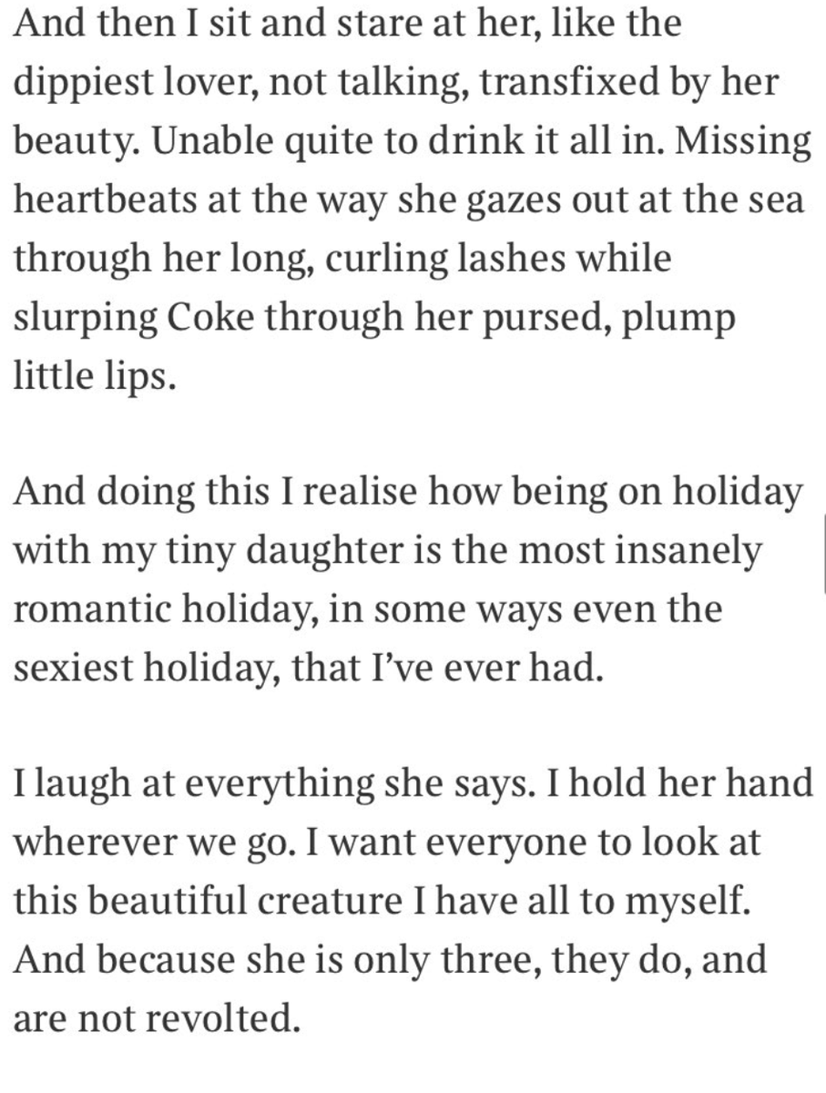 TW: pedophilia // #submission A very real, non-fiction piece by Giles Coren in which he sexualizes his toddler daughter, published in @thetimes