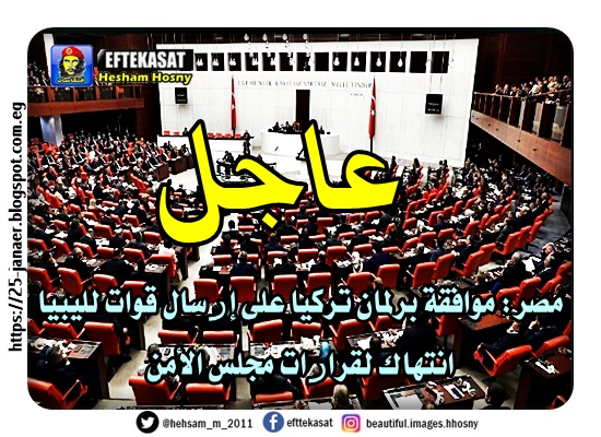 عاجل مصر: موافقة برلمان تركيا على إرسال قوات لليبيا انتهاك لقرارات مجلس الأمن
