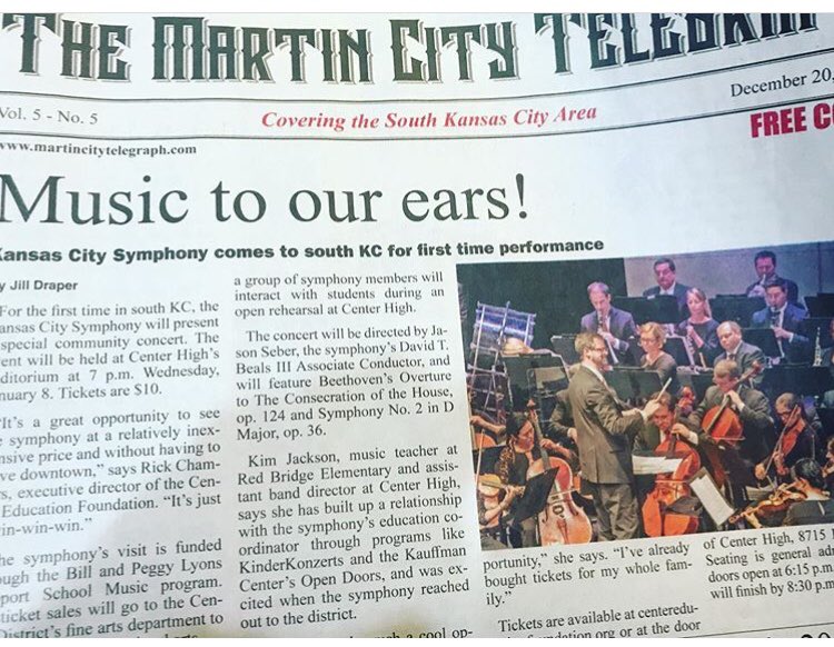 Thank you <a href="/kcsymphony/">Kansas City Symphony</a> and @martincitytelegraph : The Kansas City Symphony is performing Jan. 8 at Center High School- all proceeds will support the <a href="/centerschools/">centerschool</a> Arts Department: $10 tickets #CSD #CenterProud #SupportCenter
 …ducationfoundation.networkforgood.com/events/16897-k…