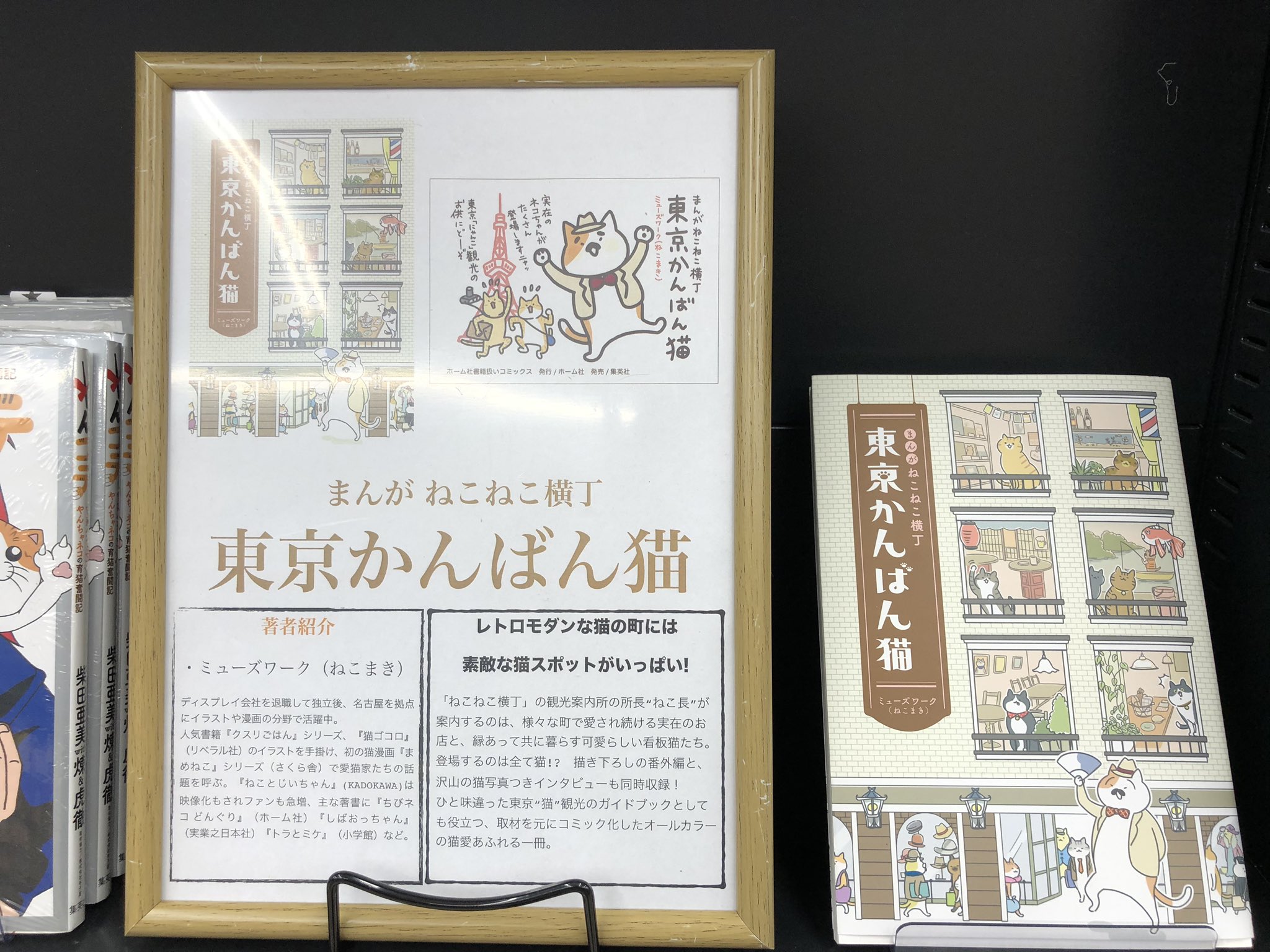 Tsutaya町田木曽店 まんが ねこねこ横丁 東京かんばん猫 ミューズワーク ねこまき さん著 ねことじいちゃん が実写化もされた ねこまきさんの ねこ愛溢れるオールカラーコミック 実在のお店の可愛らしい看板猫たちが続々登場 いつか全員