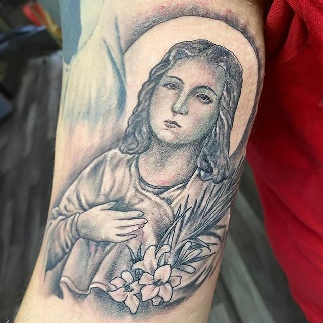 GotInkStudios's tweet photo. St. Maria by @JakeTat2s🙏. DM to book today!!! https://t.co/U1bUBpmikz