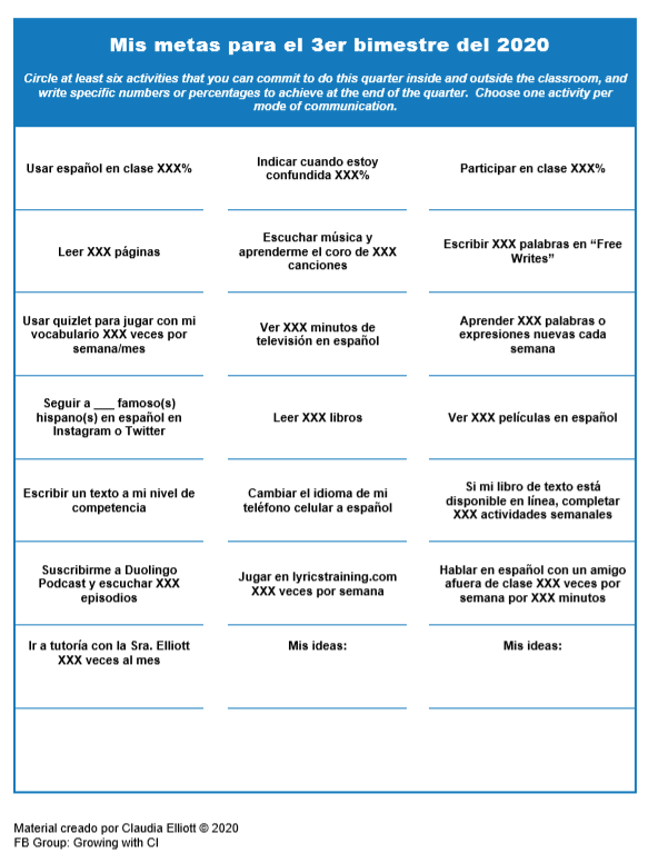 Happy 2020! I want to help my ss to set their own goals for this year.  I created this document to guide them, and I would love to hear your feedback! #langchat