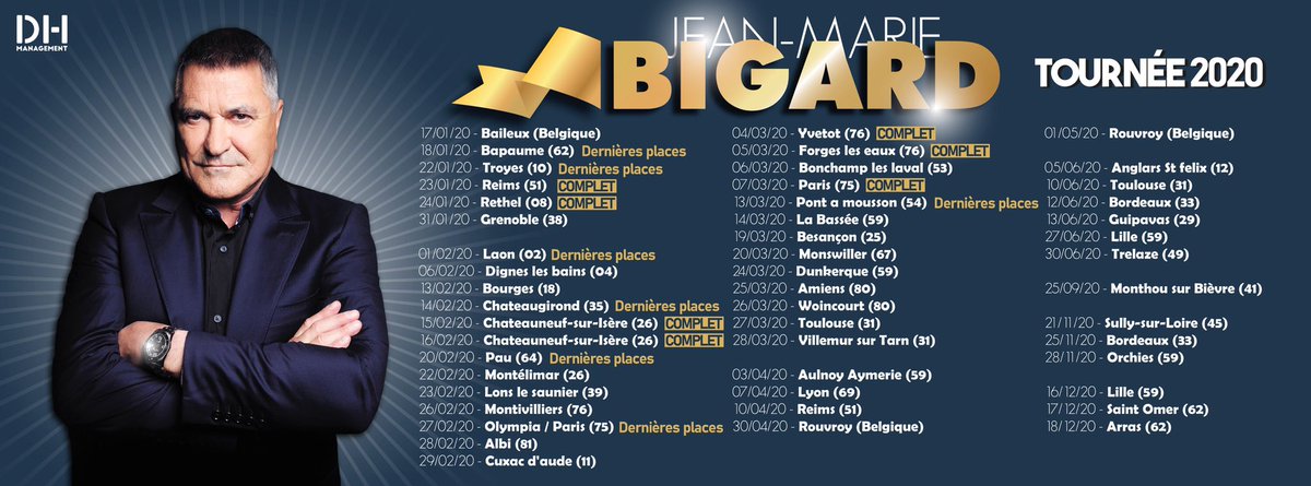 Jean Marie Bigard On Twitter Dernieres Dates De 2020 Avant De Rendre Mon Tablier Si Tu Veux Voir Ma Tronche En Vrai Je Te Laisse Le Choix Dans La Date Https T Co Db8qkapwvq