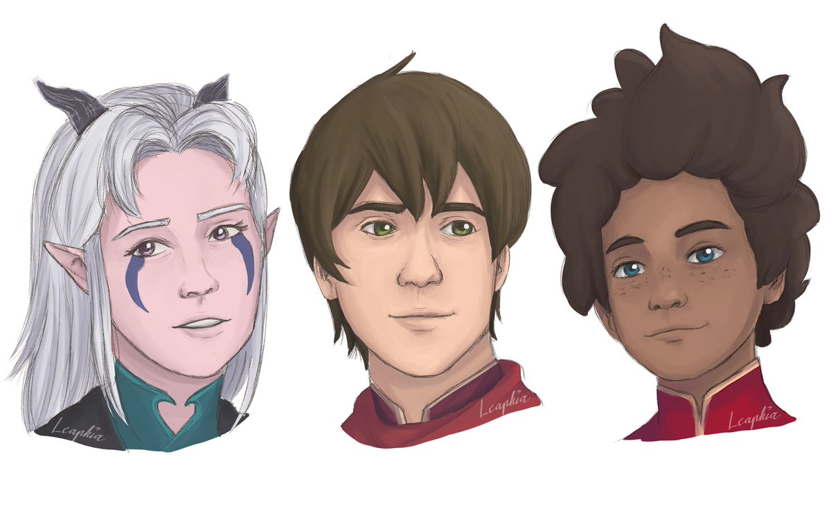 Guess who finished watching The Dragon Prince and had to draw Rayla, Callum...