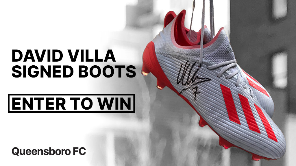 🚨First Sweeps of 2020 🚨

Celebrate <a href="/Guaje7Villa/">David Villa</a>'s legendary playing career by entering to win these boots signed by the man himself!
👇
bit.ly/QBFCsweeps