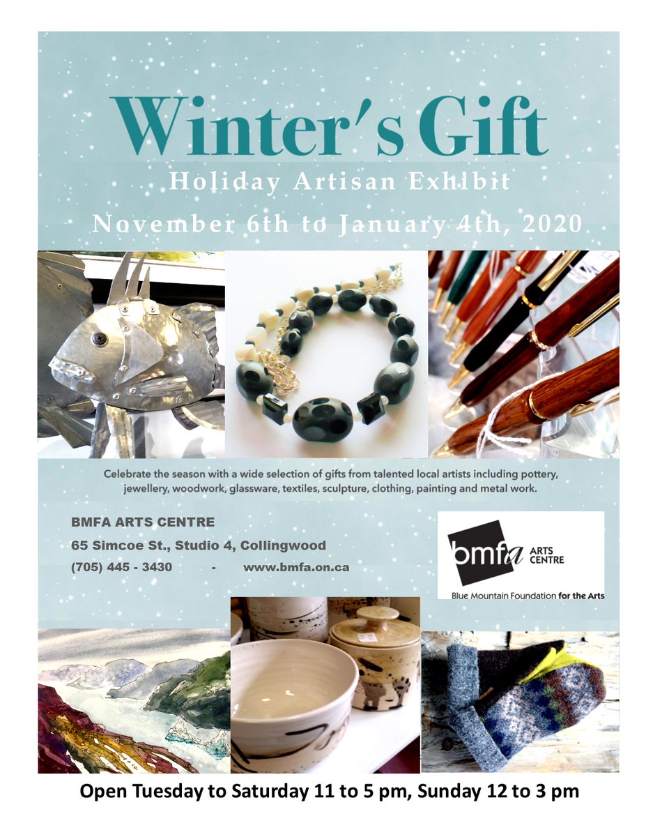 BMFA_ArtsCentre's tweet photo. It's not over!
Our Winter's Gift Show & Sale and our Members' Art Show are both on until January 4!
Open Fri & Sat from 11-5.
#nonprofitarts #artsfoundation #creativesimcoestreet https://t.co/Yjp1SAnAeN