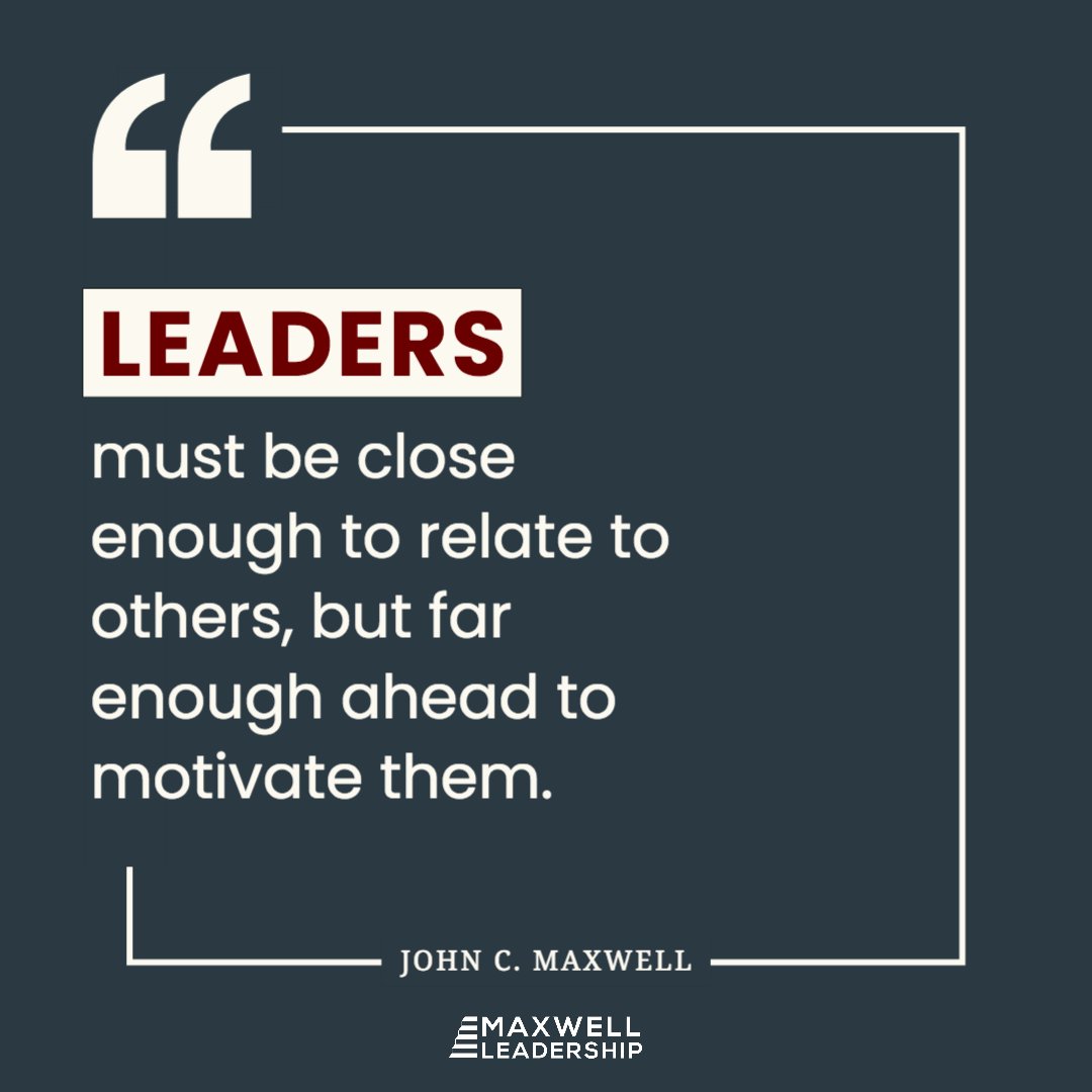 TheJohnCMaxwell's tweet photo. What makes a great leader? 
.
.
.
Motivating those that follow you and pushing them to limits they never dreamt were possible! https://t.co/LVVKEMs7FO