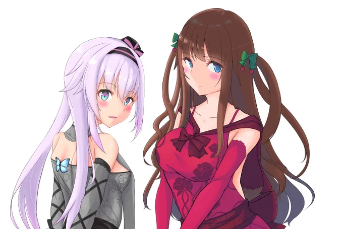 お嬢様コンビ
 #ちぇり絵
#ピノの自由帳 