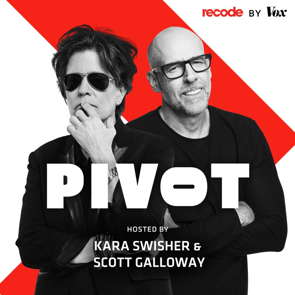 Stay #woke by listening to Pivot on #QlipCast for unfiltered, educated predictions (with some bickering and banter) about tech, business, and politics with @karaswisher and @profgalloway. #SocialAudio #Pivot #BusinessPodcasts #TechPodcasts #PoliticalPodcasts
