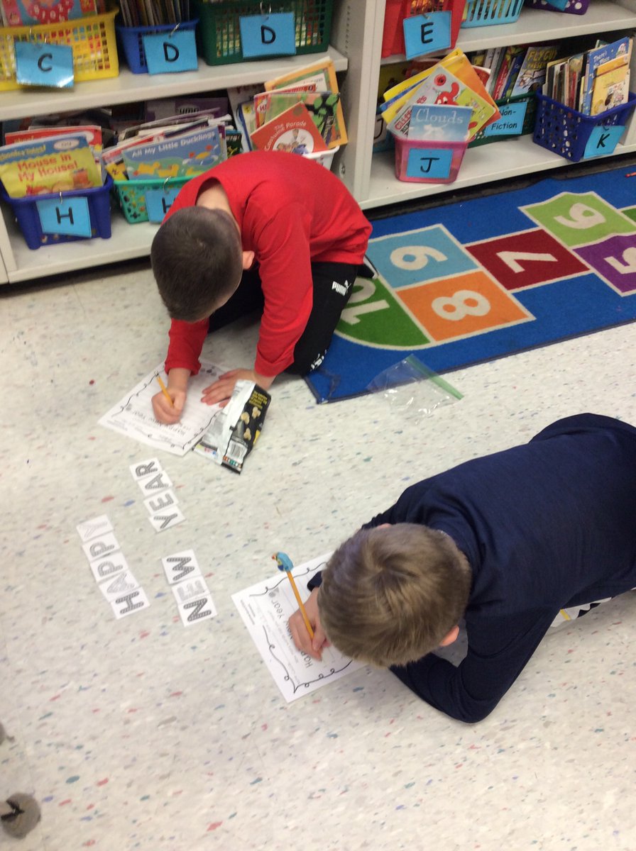 Ringing in 2020 by making words with HAPPY NEW YEAR letters! <a href="/SASD_SalfordHil/">Salford Hills Elem</a>