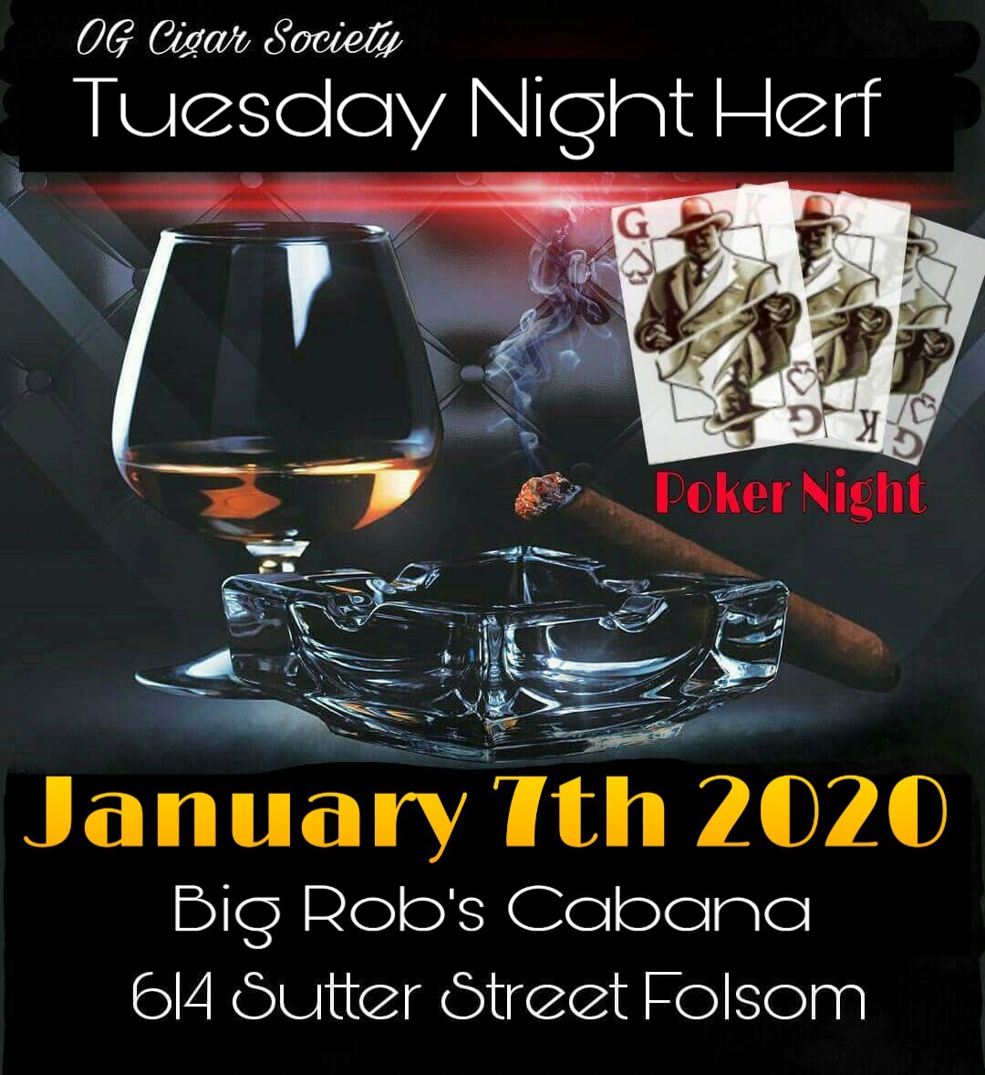 bigrobphp's tweet image. Happy New Year, if you need to get out and enjoy a cigar with some great  people,  come by 614 Sutter St. Folsom Ca.  On Tuesday 7th at 6pm . The OG cigar Society Herf.