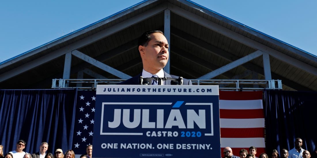  boom  julián castro, former housing secretary and former mayor of san antonio; dropped out january 2nd, 2020