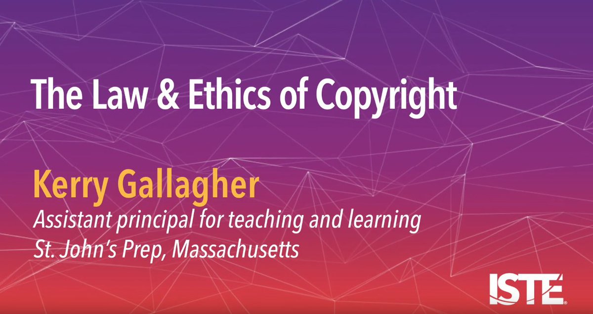 ISTEofficial's tweet image. Copyright law is something educators need to know—not only to keep themselves and their students on the right side of the law, but also to help students protect their work. bit.ly/39rqJOT

@KerryHawk02 #Copyright #EducatorPD