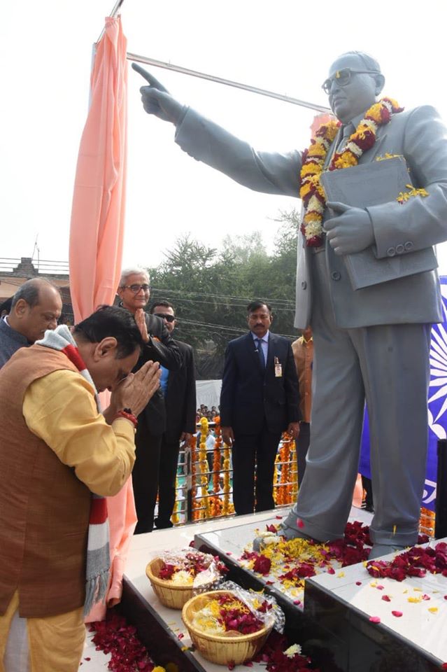 Rupani unveils Babasaheb Ambedkar’s statue at Kothamba village in Mahisagar