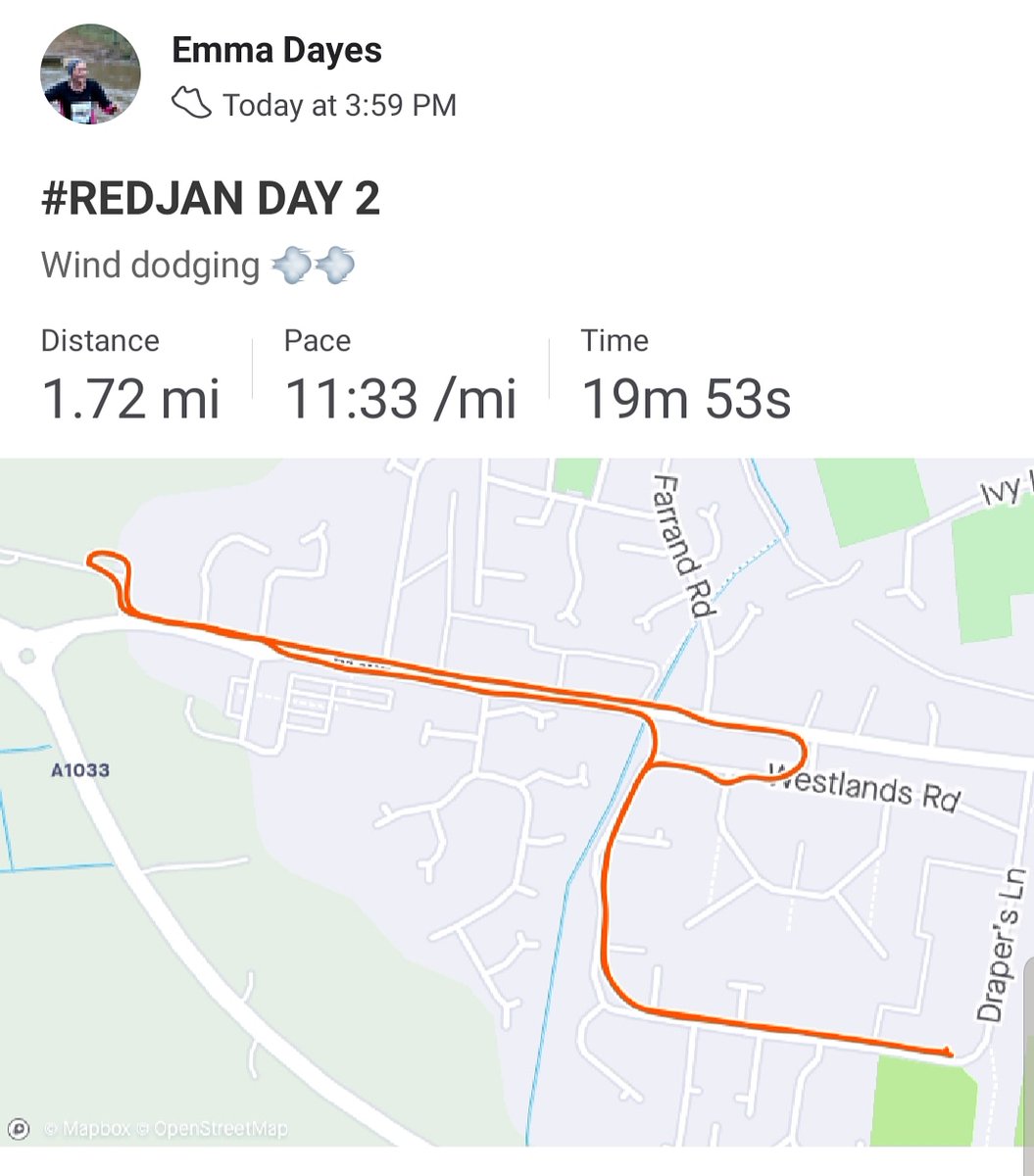 Emma_GPN's tweet photo. Day 2 #REDJanuary2020 #fitfor40 #halfmarathontraining #runningspam https://t.co/FM1ymW84Ef