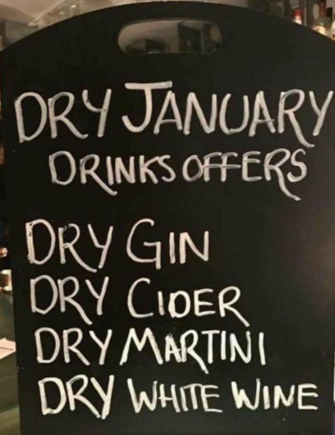 Hope you're looking forward to a 'Dry January!' at The Crown we can help with Dry Gin, Dry Cider, Dry Martini, Dry White wine.....