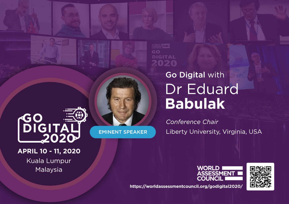 wacsocial's tweet photo. Meet Dr Eduard Babulak from Liberty University, Virginia, USA and conference chair of Go Digital 2020 | April 10-11, 2020 | Kuala Lumpur, Malaysia
#20Nations1Summit #GoDigital2020 #WAC https://t.co/Yh6AYbs6hc