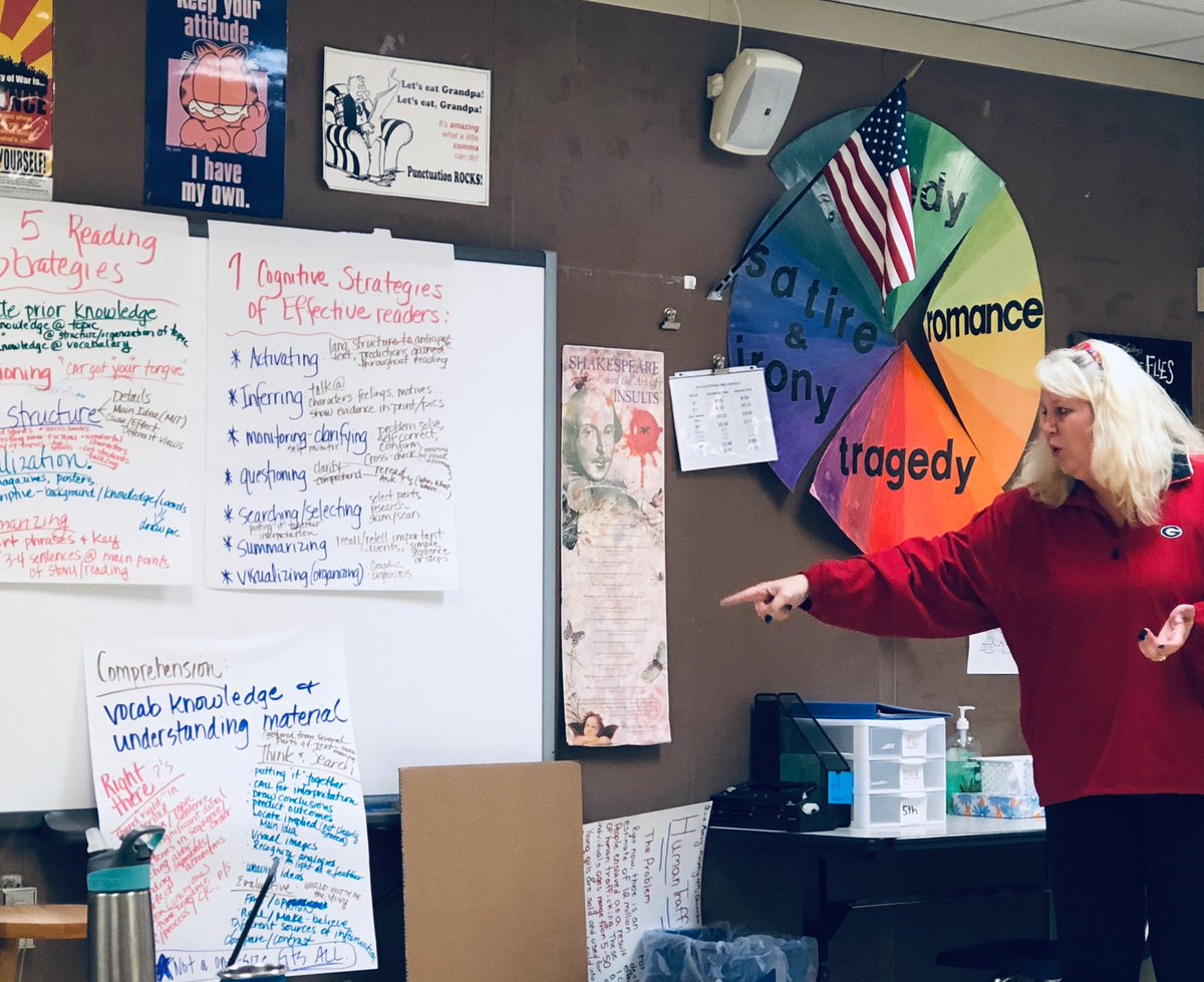 Awesome Teamwork!!! CHS English and Special Education Teachers using their workday to enhance their craft by discussing reading comprehension strategies and what works for students.