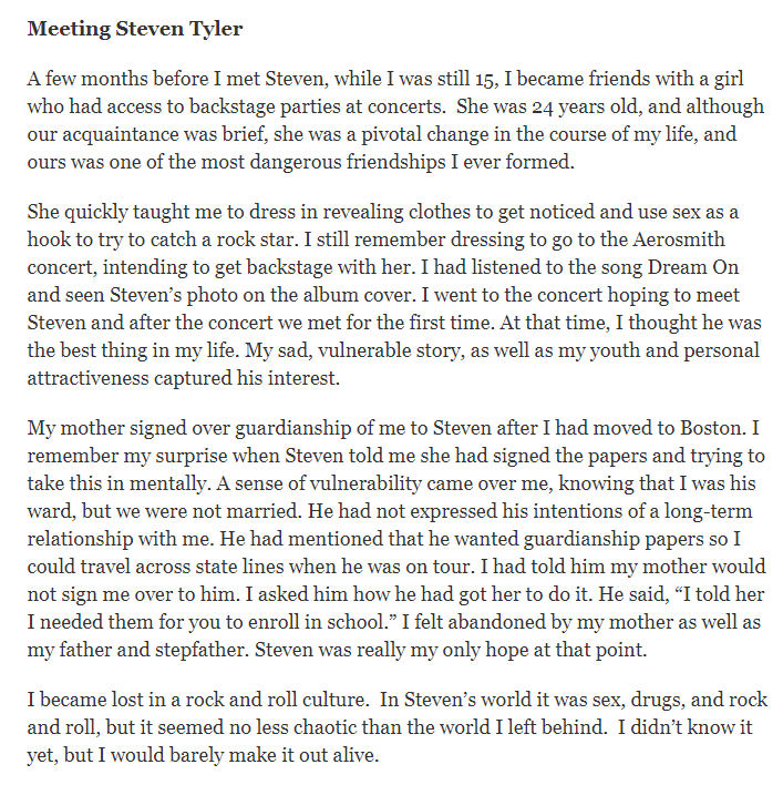 2. AerosmithLead singer Steven Tyler admitted in his own autobiography (2004) to have gotten a 14-year-old pregnant after she was signed over to him by her parents. He was 27 at the time. he returned her to her parents when she was 17.