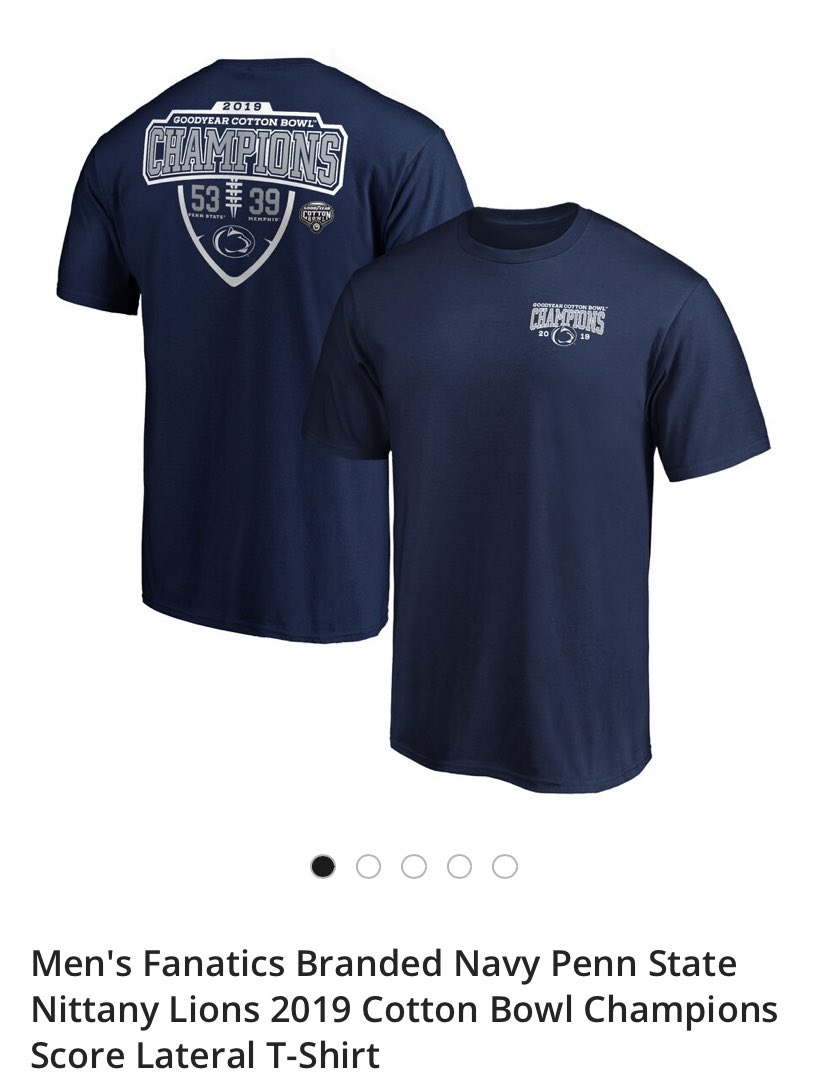 PSUBarstool's tweet photo. Any Penn State fans wondering why there isn’t any Nike Cotton Bowl Champions merchandise being sold? Every other PSU bowl win has had it.

A @PSUBarstool investigative report:
(HUGE h/t to @cgodissart for connecting the dots on this) https://t.co/9IKWsEK7jh