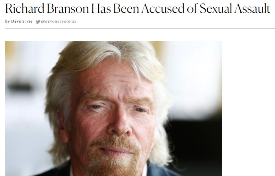 12. Richard BransonThe billionaire has been accused of putting his face in the breasts of an American who was working as a backup singer for the English artist Joss Stone. The group was attending a party at Branson's Necker Island.
