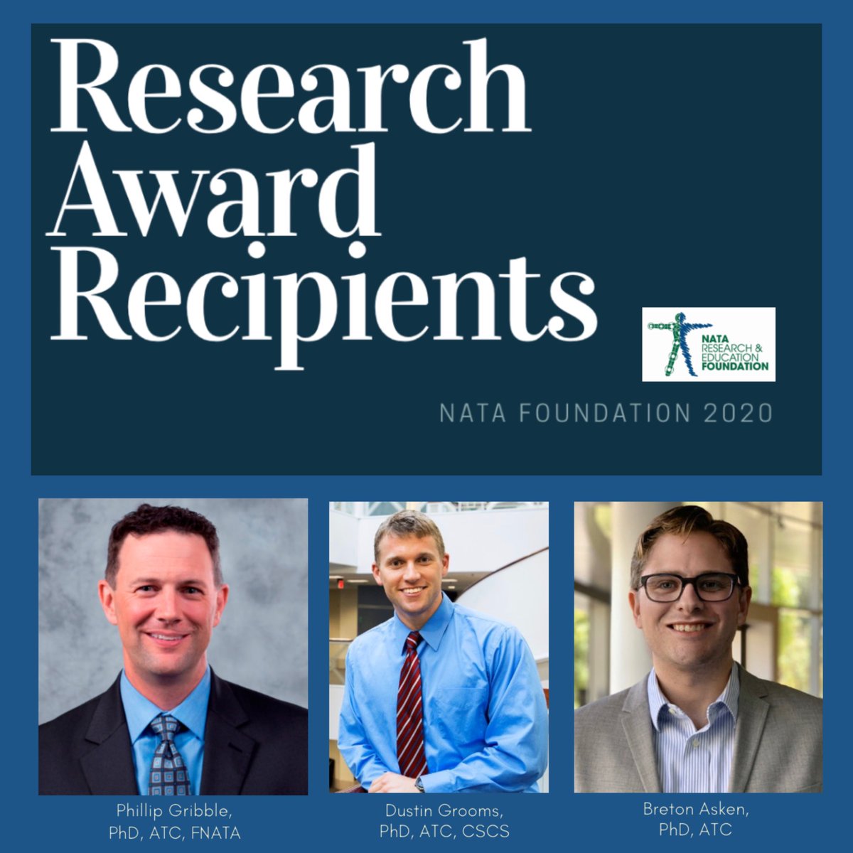 NATAFoundation's tweet image. Each year, the NATA Foundation recognizes those that excel in the areas of research and those that lead the way in service to the NATA Foundation and the AT profession.

Please help us congratulate the 2020 Research Award Recipients!! 

natafoundation.org/who-we-are/fdt…