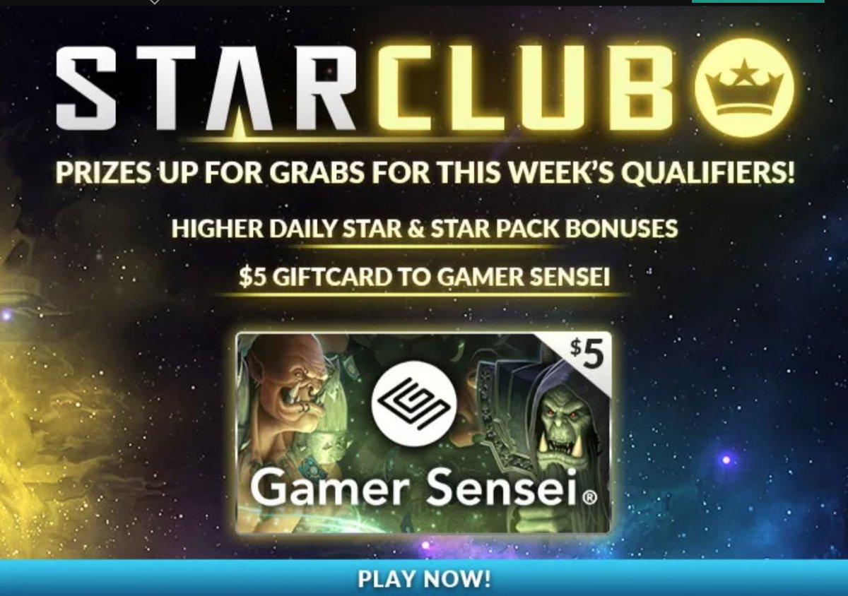 Qualify for Star Club this week by joining Estars contests. The more you play the higher the chance to score a $5 Giftcard to Gamer Sensei bit.ly/35fhdeA