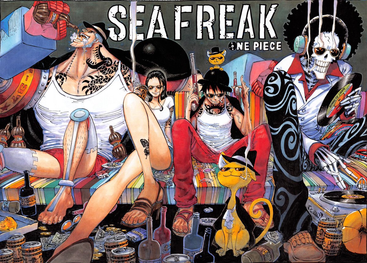 Love this color spread. Love how luffy is legally not allowed to be  depicted smoking ever either, image size:1200x861