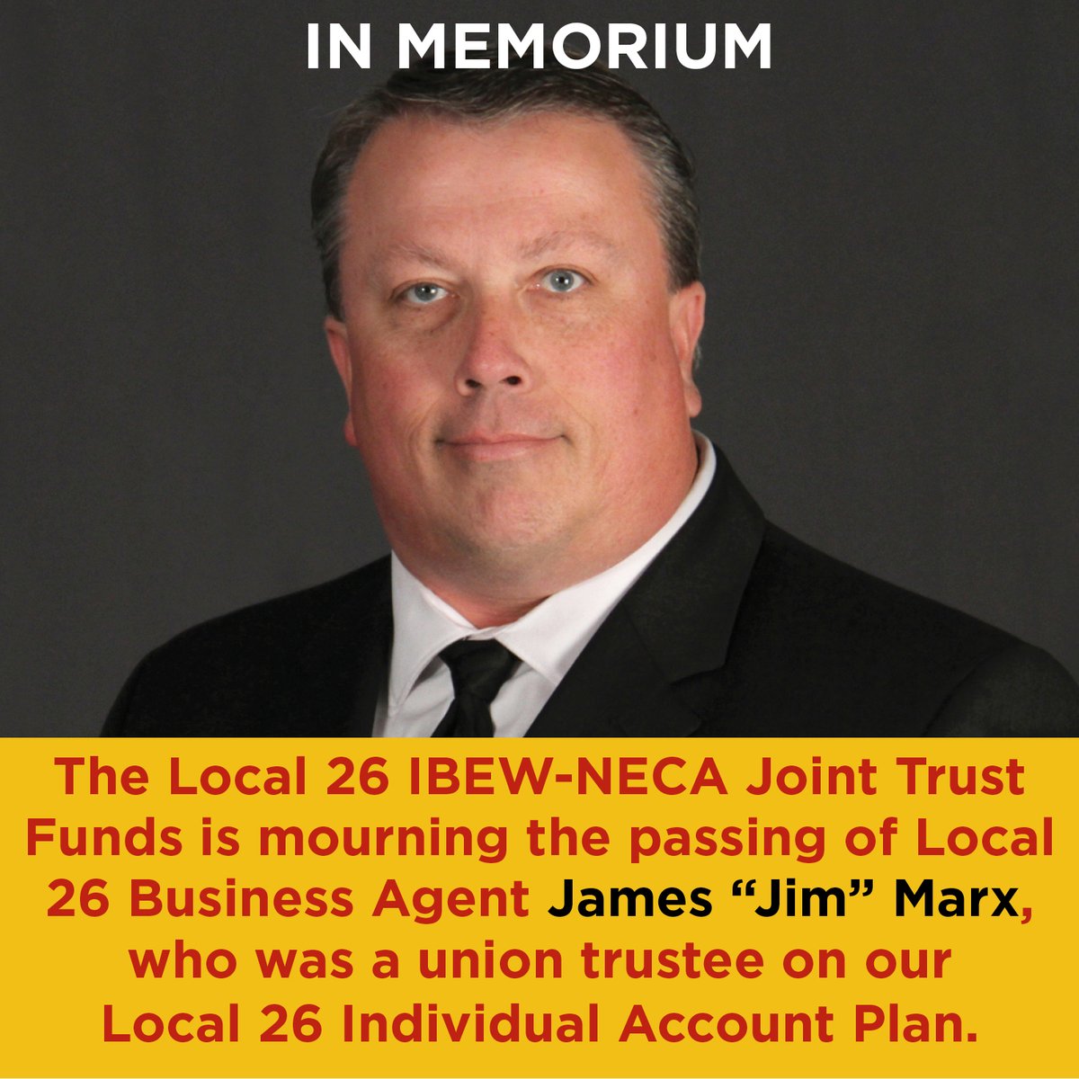 IBEW26TrustFund's tweet photo. Read about former Trustee Jim Marx at 
https://t.co/ue1zJZFmqv https://t.co/iKyVA91LPL