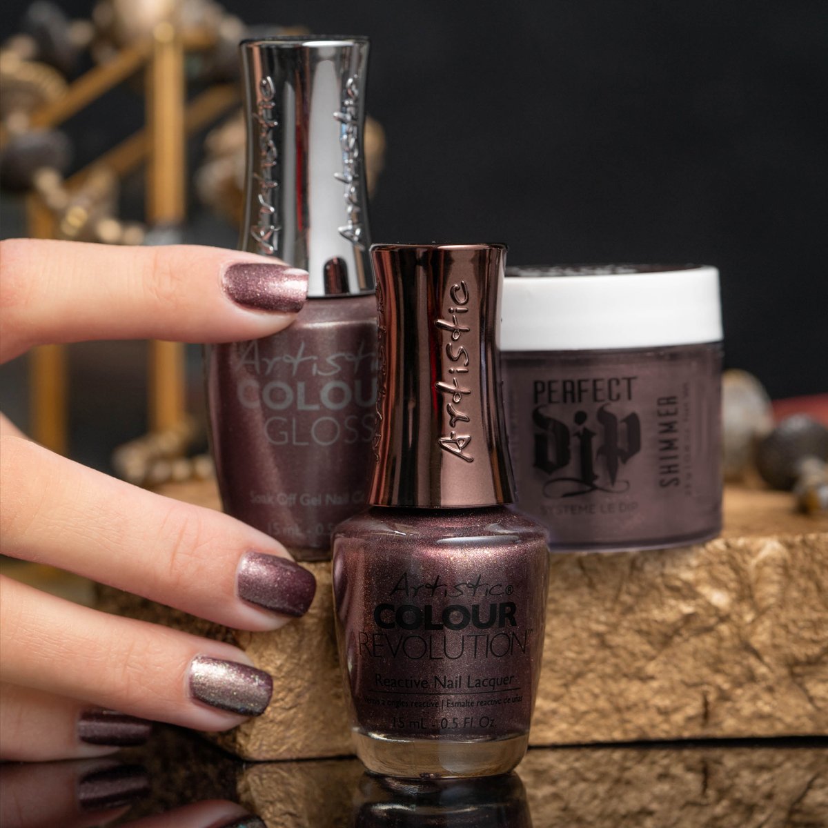 Artistic_Nail's tweet photo. Excess is Success, a purple brown shimmer sure to help you stand out in a crowd! Part of the Opulent Obsession winter collection and available for a limited time! #ArtisticNailDesign #OpulentObsession #winternails https://t.co/N0fVyNGb5i