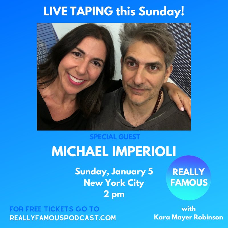 This Sunday! Live in NYC, #MichaelImperioli & I record #reallyfamous in front of a small audience. For free tix, go to reallyfamouspodcast.com 🌀🌀🌀
#thesopranos #christophermoltisanti #goodfellas #LincolnRhyme