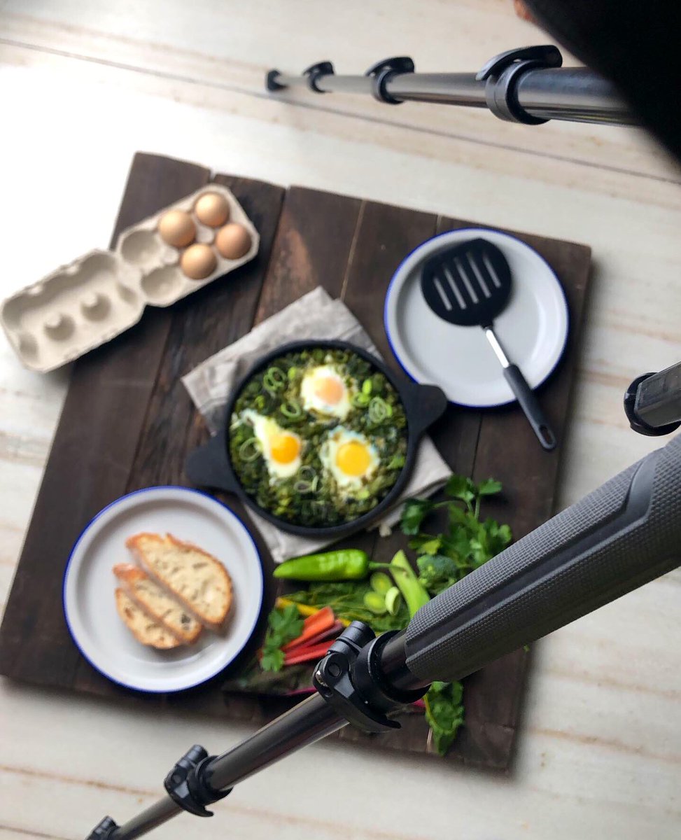 An all-green Shakshuka is a brilliant idea to eat as well. #behindthescene