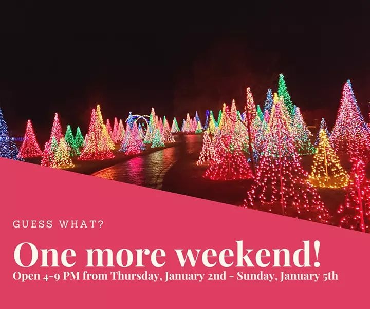 Today kicks off the final weekend of Christmas at Kingwood! It has been a wonderful holiday season and we appreciate everyone who has come out to visit!

Don't forget, this Saturday we'll be visited by Santa's Reindeer from 4-8PM and Buddy the Elf from 5-7PM. See you there!