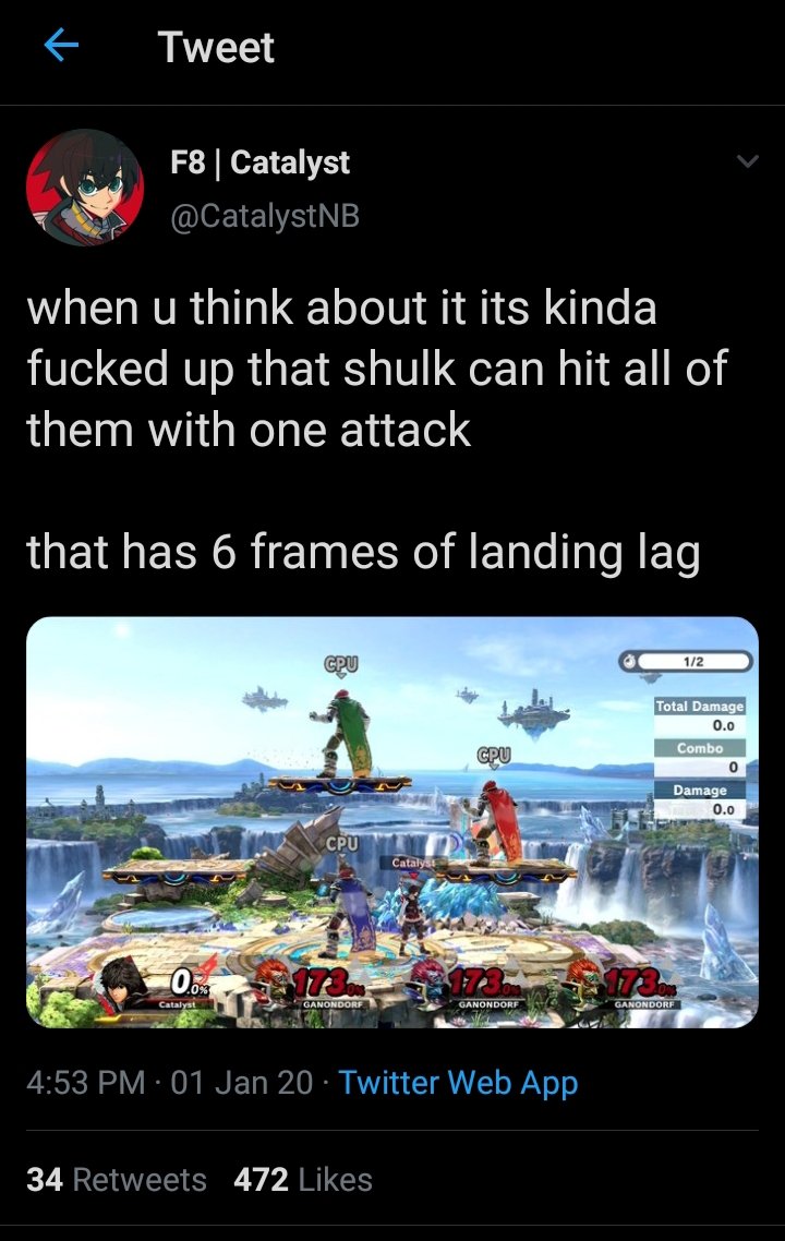 McDonalddd_'s tweet photo. @Element_82 @doriyah69 @Dusty_CarpetSSB Its a shame that nair can hit all 3 from only that close😔 #BuffShulk2020 https://t.co/xCfioHcfvl