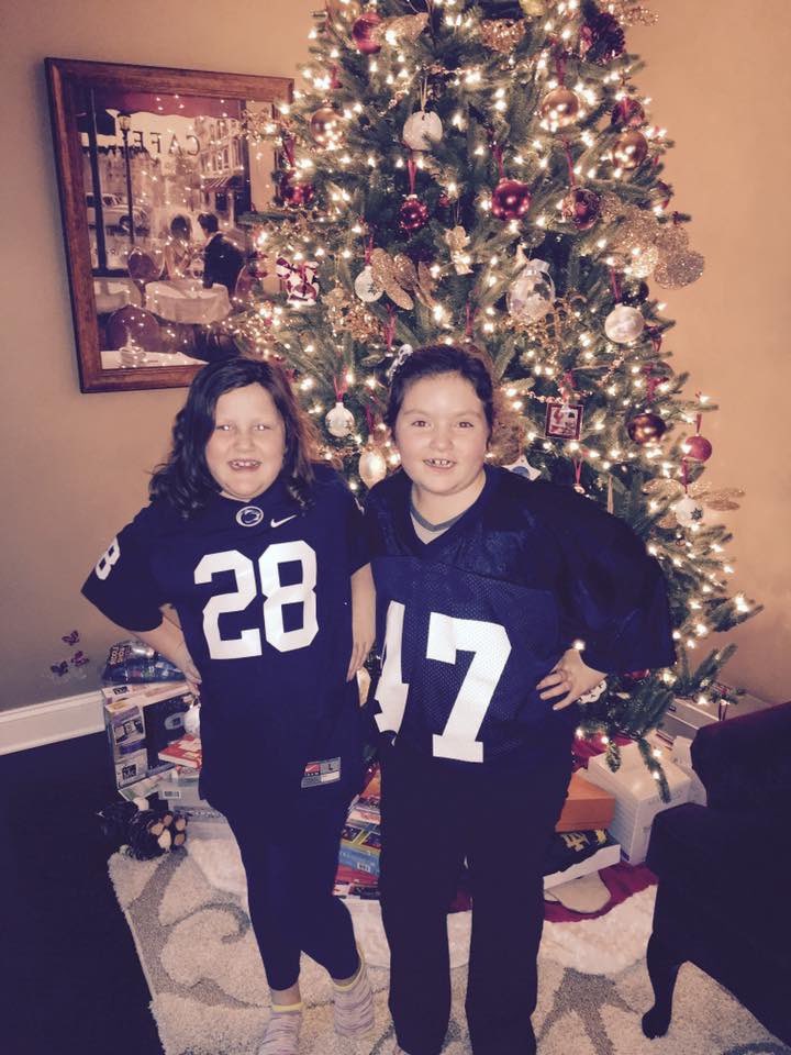 N_Deib's tweet photo. @PennStateFball @J_HILL_47 This girl (#28) started her fight against brain cancer today. Show her you are a Breeliever! Send her your love and prayers! #Breelieve @ImABreeliever https://t.co/wEGVwI1YvF