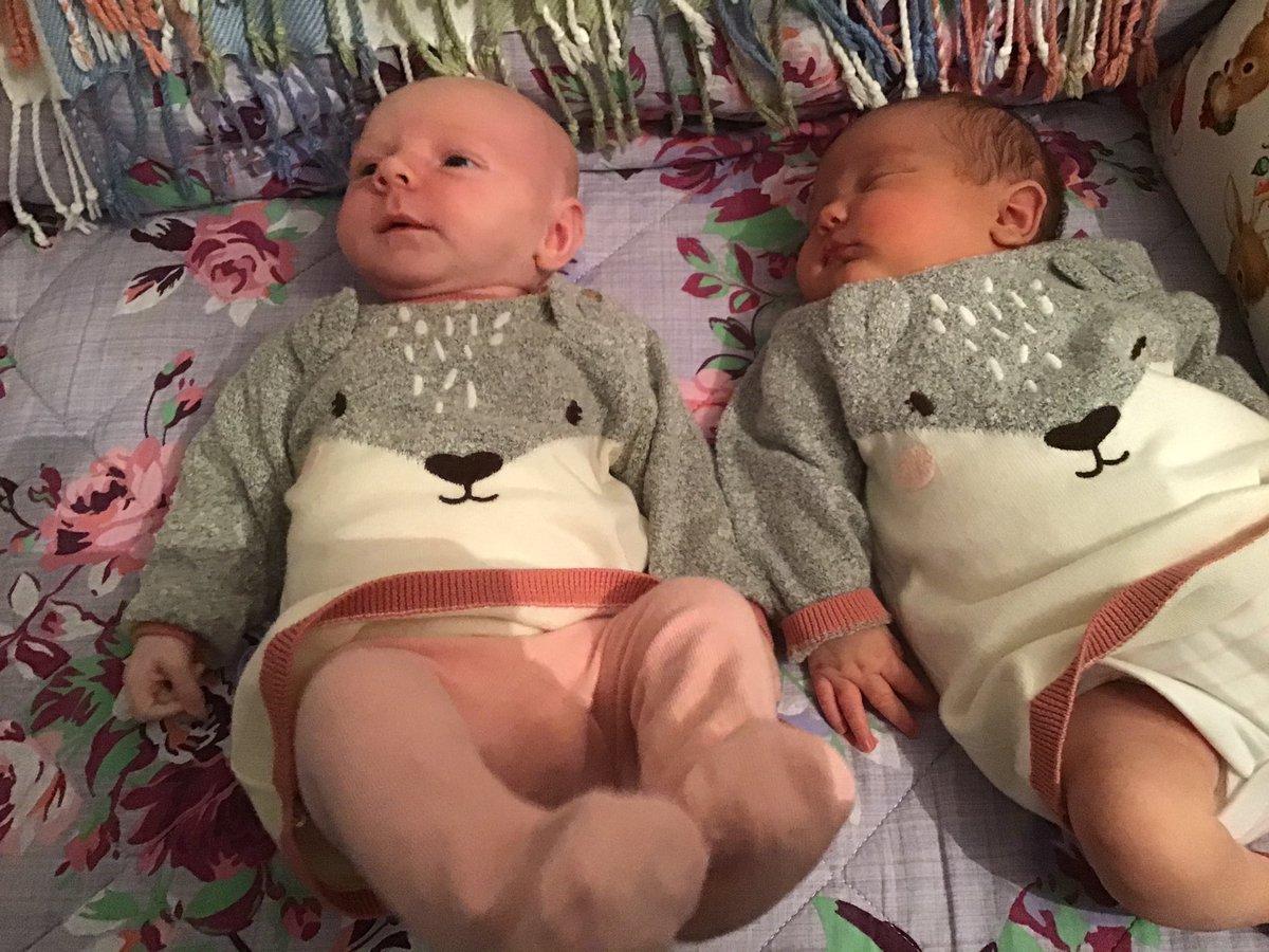 ann_beach's tweet image. Our 2 grandchildren Emily and Alice born 3 weeks apart🥰🥰🎀🎀