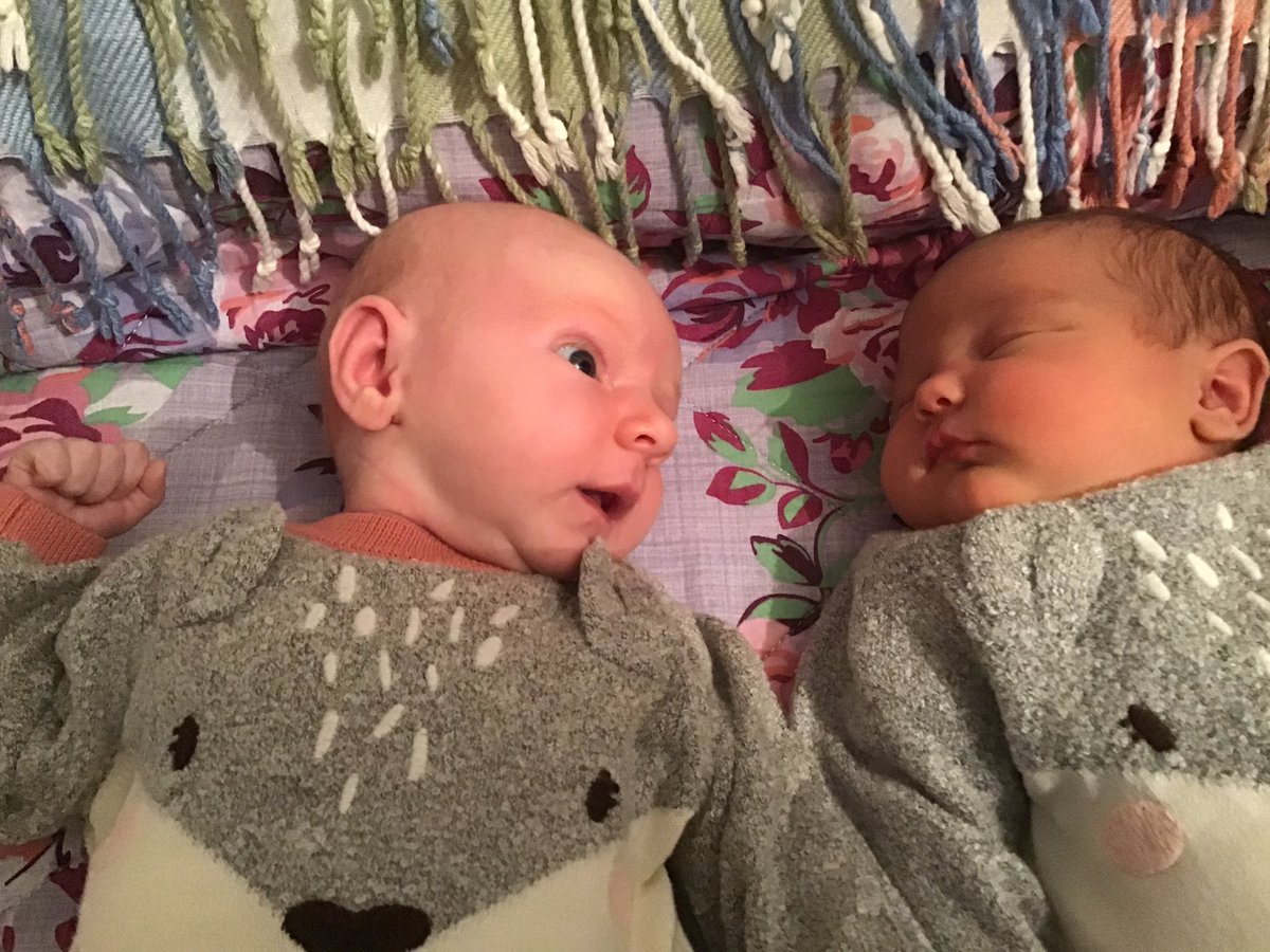 ann_beach's tweet image. Our 2 grandchildren Emily and Alice born 3 weeks apart🥰🥰🎀🎀