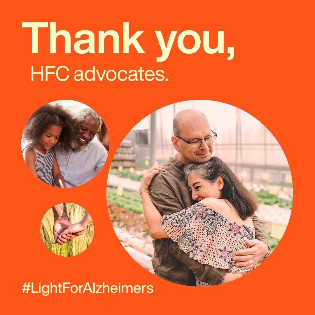 WeAreHFC's tweet photo. Thank you to all the amazing #Alzheimers advocates who joined our #LightForAlzheimers Campaign. Together we raised over $260,000 towards Alzheimer’s in-home care grants, brain-health research, and online support groups for #caregivers. That's over 10,000 hours of care. https://t.co/bIZHLbj0XL