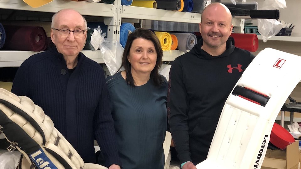 GoalieGearNerd's tweet photo. ‼️First looks at Lefevre Goalie. Lefevre will offer 4 lineups, ranging from retro series reminiscent of their first products to a new modern series. The “b” in their name will also return to their labels. Pictured are Michel, Véronic and Patrick Lefebvre. #goaliegearnerd ‼️ https://t.co/AxkLfGee8F