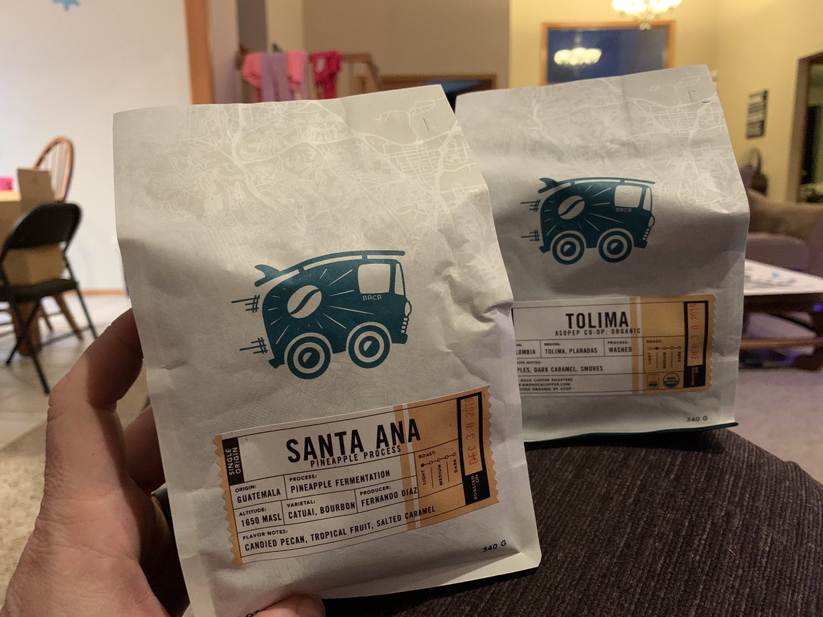 Jferrington's tweet photo. @BirdRockCoffee Hey guys, I’m starting my coffee journey of 2019 tasting from the best roasters in the country. I just got my first order today, FROM Y’ALL!!! I’m very excited, but I’m wondering if you guys have stickers? I didn’t see any on your merch page? Just asking? Thanks!! https://t.co/TuotaO0TrV
