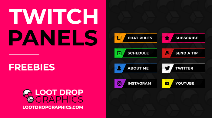 lootdropgraphic's tweet photo. Our first FREE product is now available in our store.

✅ FREE
✅ 8 x Colours
✅ 8 x Titles
✅ Instant Download

https://t.co/q12EatWwFT

#Twitch #TwitchPanels #GraphicDesign #LootDropGraphics https://t.co/lnyztz1RCQ