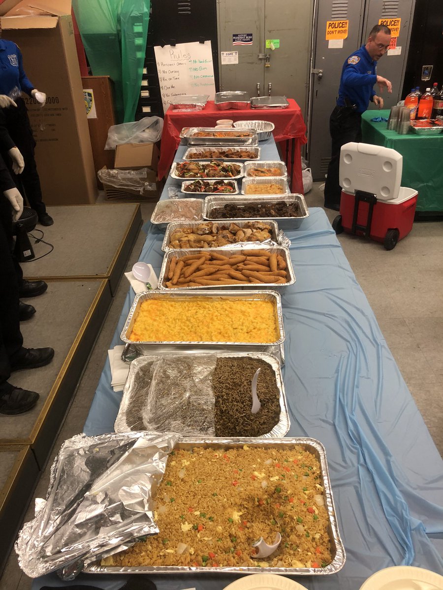NYPD69Pct's tweet photo. The upmost gratitude to @GGbrazela @MoonsamCecil our #Commcouncil our #clergycouncil and Four Seasons Health Care for providing us with this wonderful food spread to start the year off. #Canarsie continues to appreciate the sacrifices its cops make daily. #communitysupport https://t.co/GtHxVprU5M