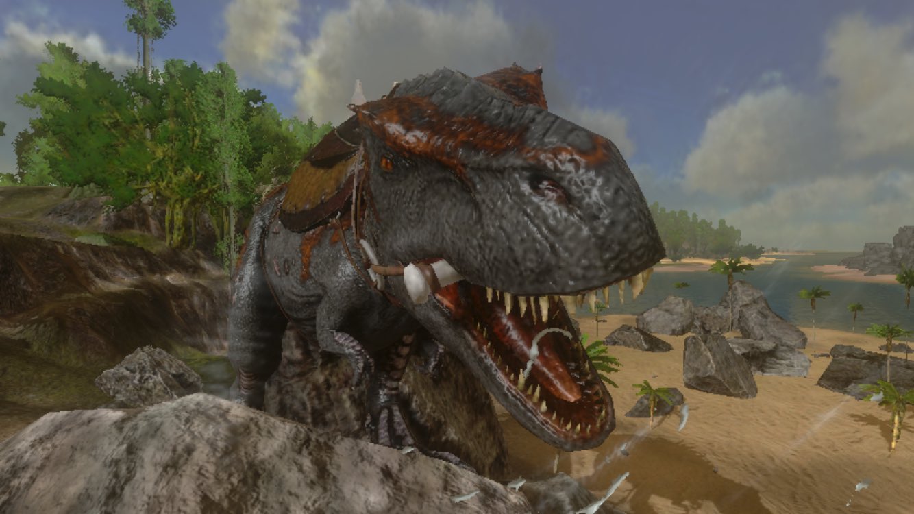 ニャー Arkモバイル Ark と言うより 恐竜を好きになってから ずっと夢だった ティラノサウルスに乗る事 昨日 ようやくその夢を叶えました やっぱりかっこいいです W Arkモバイル T Co Eew5xpslq5 Twitter