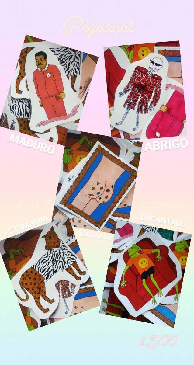 LolaGuinea's tweet photo. Hola tuirer, he sacado pegatinas con mis diseños y he empezado a venderlas.
Están troqueladas aunque no se vea bien y son de vinilo. 
Si os gusta alguna me lo podéis decir y os las guardo, que hay poquitas (7 de cada diseño aprox) os quiero mi gente https://t.co/QxDkjQUXMs