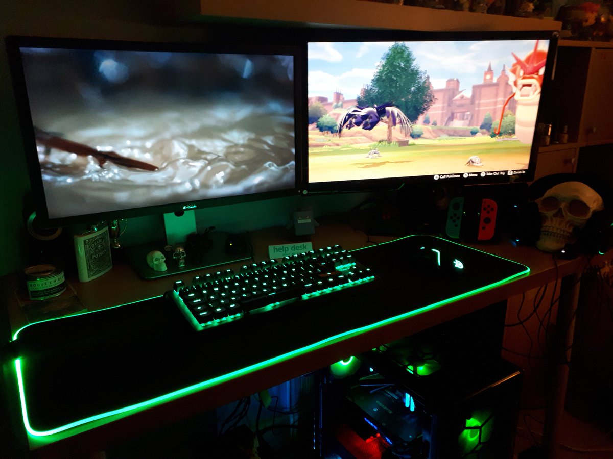 waitllist's tweet photo. this is the exceptionally gorgeous Alexandra, and all her pretty accessories. cleaned up clutter, attempted cable wrangling, and sync'd those attractive RGBsโค๏ธ๐๐๐#pc #steelseries #corsair #freshasHELL #RGB #NintendoSwitch specs in thread x https://t.co/fCrfAeouvN