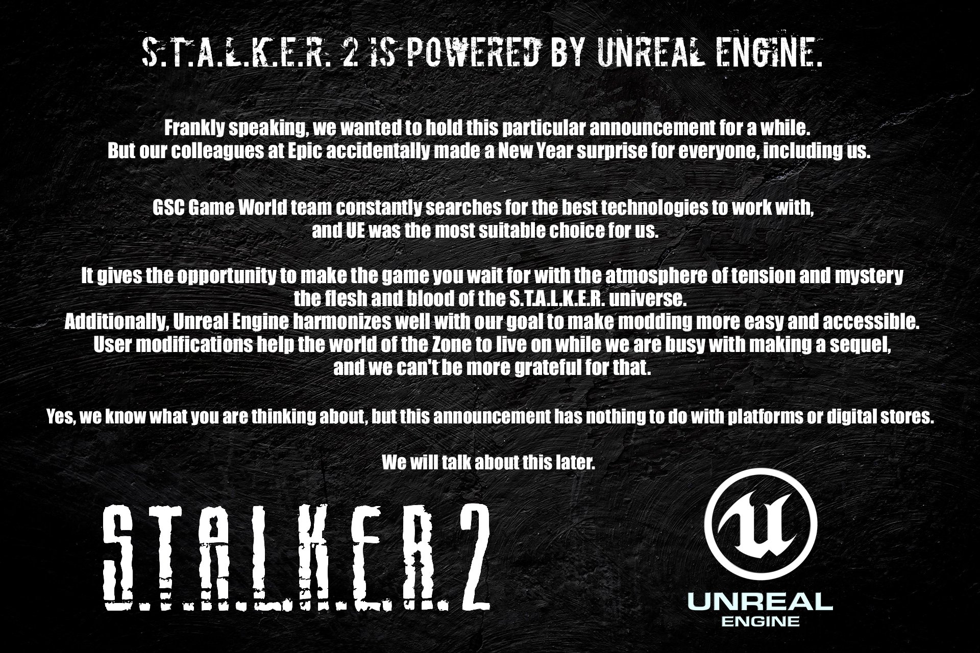 STALKER 2 está sendo desenvolvido na Unreal Engine