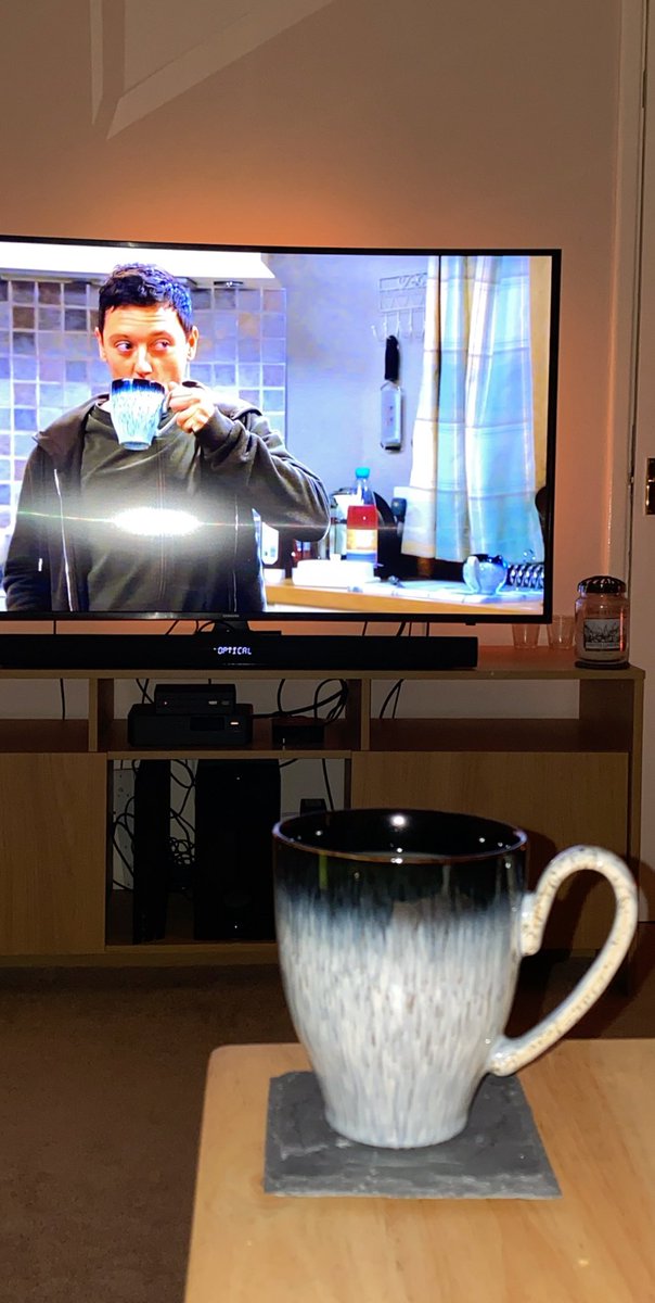 Have a cuppa tea watching <a href="/emmerdale/">Emmerdale</a> with my Denby cup! #Emmerdale #Denbycup