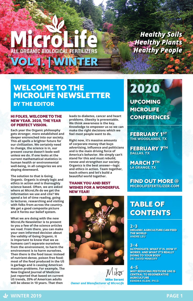MLFertilizers's tweet photo. Welcome to the VERY FIRST EVER MicroLife Newsletter! 😀🗞️ Read the full newsletter online @ https://t.co/dnkTeh30Nf https://t.co/jRno7eR9Im