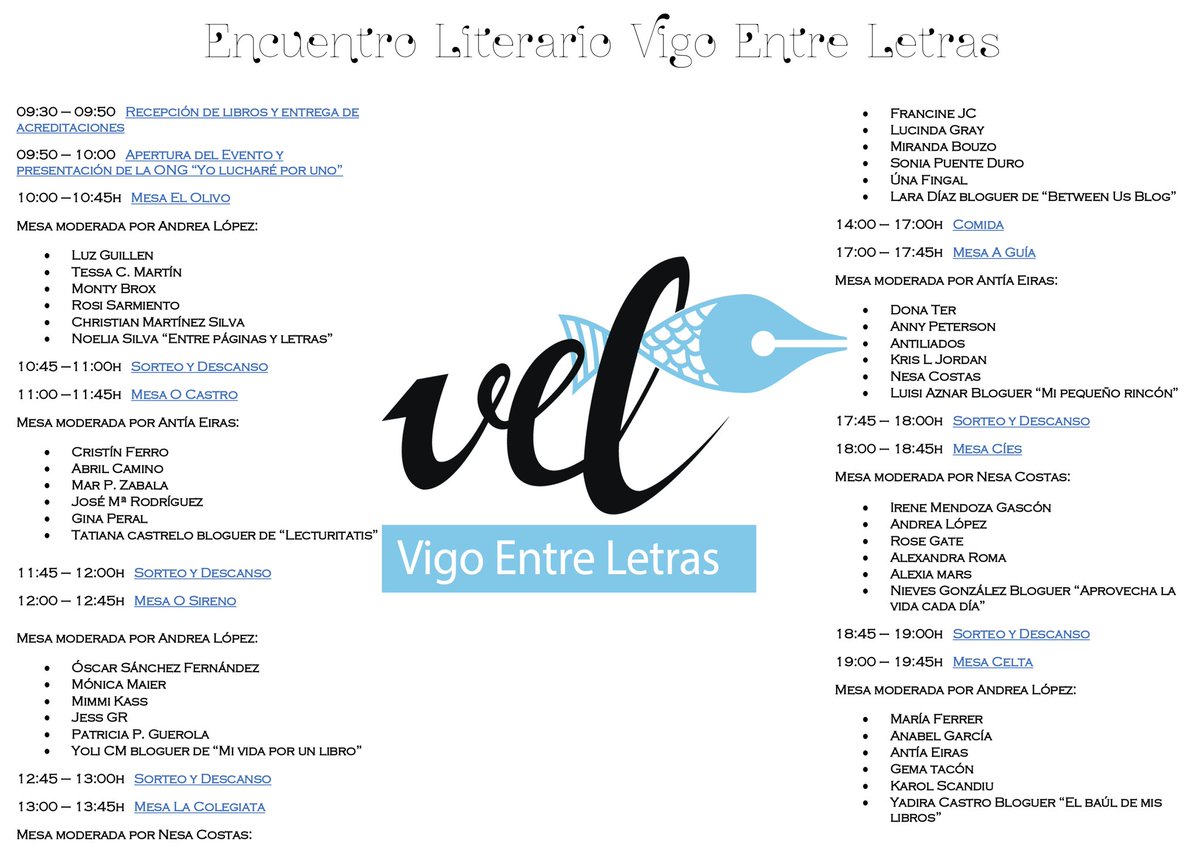 VigoEntre's tweet photo. 🎉¡Ya tenemos el programa del VEL 2020!🎉 ¡El 18 de enero os esperamos en Vigo Entre Letras!
#eventosliterarios #vigo #2VEL #vigoentreletras https://t.co/Dd1kczyXyB