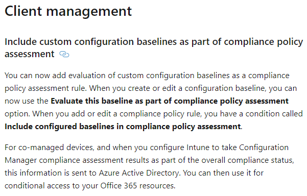 OK, I have to admit. This is EXTREMELY powerful: Include custom configuration baselines as part of compliance policy assessment. This essentially means we can do ANYTHING to assess device compliance. #MEMCM #SCCM #ConfigMgr